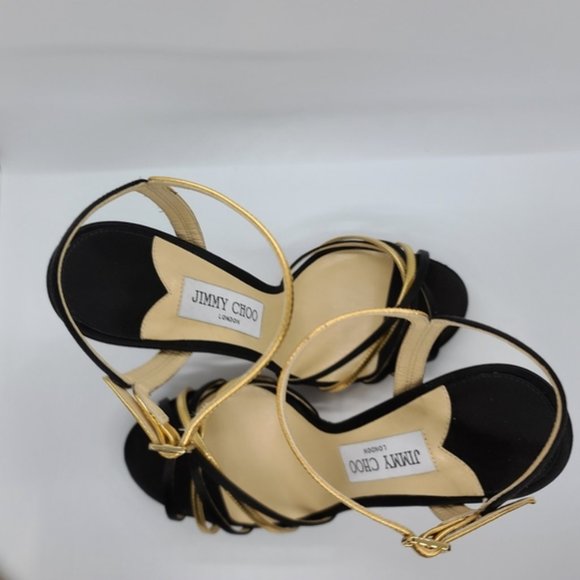 Jimmy Choo New Black and Gold Platform Pump - Picture 6 of 8